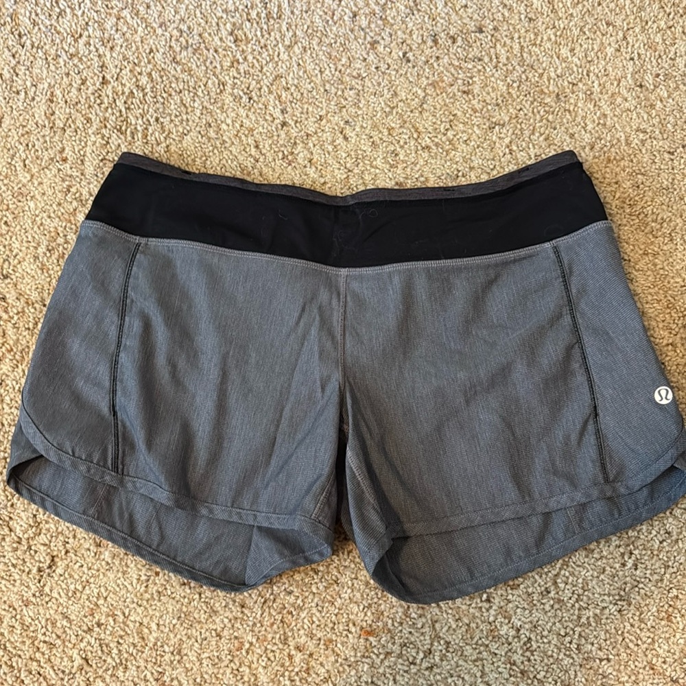 Grey Lululemon running shorts